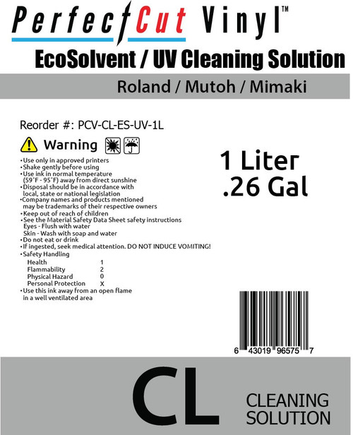 PerfectCut Vinyl Cleaning Solution for UV and EcoSolvent Printers