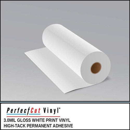 3.0mil Gloss White Print Vinyl, High-Tack Permanent Adhesive – PerfectCut Vinyl