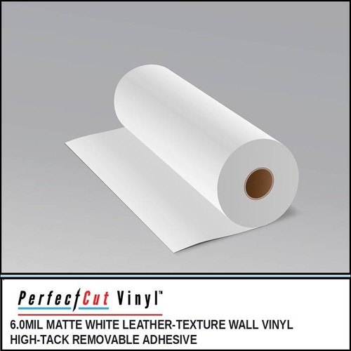 6.0mil Matte White Leather-Texture Wall Vinyl, High-Tack Removable Adhesive – PerfectCut Vinyl