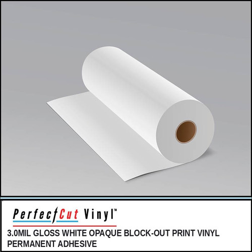 3.0mil Gloss White Opaque Block-Out Print Vinyl, Permanent Adhesive – PerfectCut Vinyl