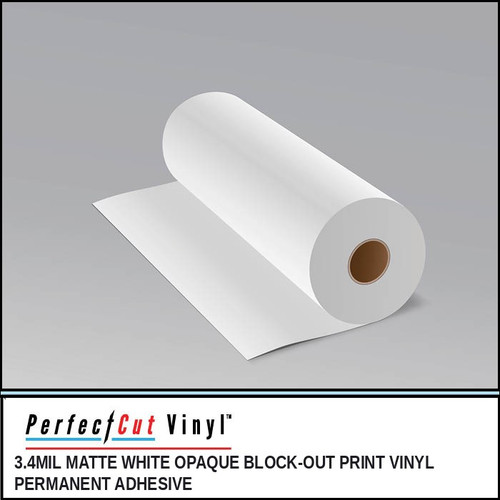 3.4mil Matte White Opaque Block-Out Print Vinyl, Permanent Adhesive – PerfectCut Vinyl