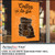PerfectCut Vinyl 6.0mil gloss white semi-rigid print vinyl with removable adhesive, shown as a bold orange "Coffee to Go" illustrated window poster with a hand holding a takeaway cup, displayed on a cafe storefront window.
