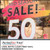 "Mid Season Sale 50%" promotional window decal printed on PerfectCut Vinyl 3.0mil Matte Clear Print Vinyl, applied to storefront glass