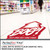 PerfectCut Vinyl 3.4mil matte white floor graphic vinyl with removable adhesive, shown as a red die-cut "BOGO! Buy One Get One Free" promotional floor decal in a retail store aisle.