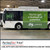 PerfectCut Vinyl 6.0mil matte white 50/50 perforated window film for one-way vision, shown as a green transit bus side-window wrap with a school recruitment graphic.