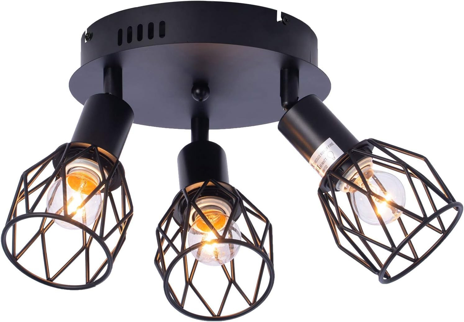 Farmhouse Semi Flush Mount Ceiling Light Rustic Vintage Ceiling Mount 3 Light For Dining Room Hallway Entryway Bedroom Living Room