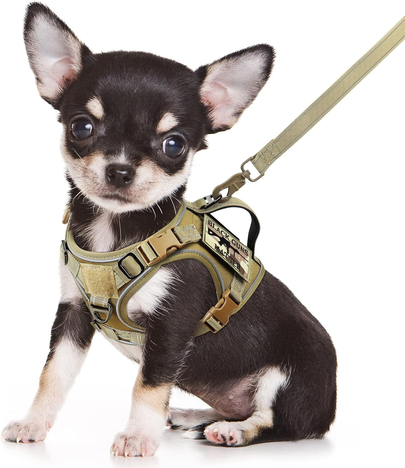 Tactical Dog Harness Small, Military K9 Puppy Vest Harness And Leash, No  Pull Outdoor Training Xs Dog Harness With Handle (Xsmall, Khaki+Leash)
