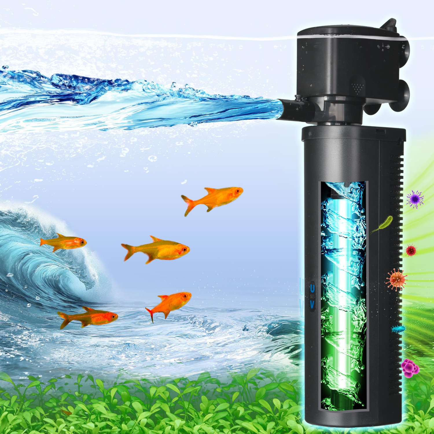 Coospider Goldfish Aquarium Filter U-Very Suitable For 20-75 Gallon ...