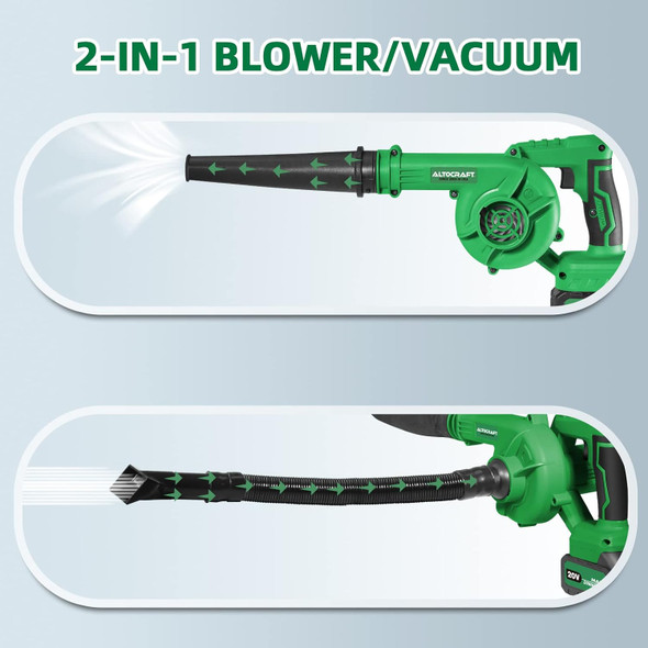 ALTOCRAFT 2-in-1 Jobsite Cordless Blower & Vacuum,20V Max Lightweight Handheld Small Dry Leaf Sawdust Blower Cleaner with 3.0Ah Battery and Charger,110MPH for Workshop Car Dust Blowing and Vacuuming ALTOCRAFT 2-in-1 Jobsite Cordless Blower & Vacuum,20V Max Lightweight Handheld Small Dry Leaf Sawdust Blower Cleaner with 3.0Ah Battery and Charger,110MPH for Workshop Car Dust Blowing and Vacuuming