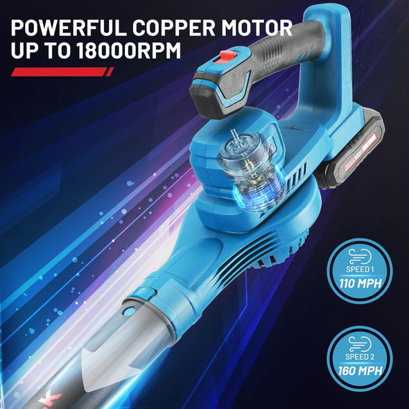 Enhulk Cordless Leaf Blower, 20V Leaf Blower 160MPH Max 2 Speeds, 2 Adjustable Tubes, Lightweight Portable Blower for Cleaning Leaf, Dust, Debris, Patio, Car, Porch (Battery Charger Included) Enhulk Cordless Leaf Blower, 20V Leaf Blower 160MPH Max 2 Speeds, 2 Adjustable Tubes, Lightweight Portable Blower for Cleaning Leaf, Dust, Debris, Patio, Car, Porch (Battery Charger Included)