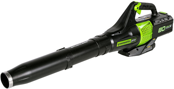 Greenworks Pro 80V (145 MPH / 580 CFM) Brushless Cordless Axial Blower, Tool Only BL80L01 & Greenworks PRO 16-Inch 80V Cordless String Trimmer (Attachment Capable), Battery Not Included GST80320