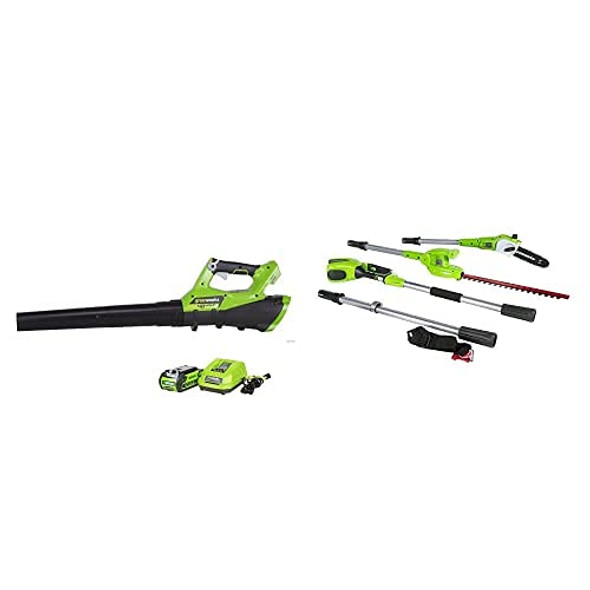 Greenworks 40V Cordless Jet Blower and 8.5 inch Cordless Pole Saw Combo Kit, 2Ah Battery and Charger Included Greenworks 40V Cordless Jet Blower and 8.5 inch Cordless Pole Saw Combo Kit, 2Ah Battery and Charger Included