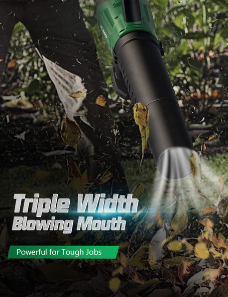 KIMO Cordless Leaf Blower - 400CFM Battery-Powered Blower for Blowing Wet Leaves, Snow Debris and Dust, 20V Electric Leaf Blower with Battery & Charger for Lawn Care Garden Yard Work Around The House KIMO Cordless Leaf Blower - 400CFM Battery-Powered Blower for Blowing Wet Leaves, Snow Debris and Dust, 20V Electric Leaf Blower with Battery & Charger for Lawn Care Garden Yard Work Around The House