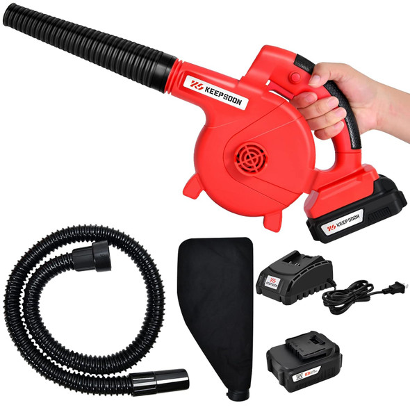 Cordless Leaf Blower, KEEP SOON 2-in-1 Leaf Blower & Vacuum, with 18V Lithium Battery and Charger, Electric Leaf Blower, Battery Blowers for Lawn Care, Dust, Snow Debris, Yard Cordless Leaf Blower, KEEP SOON 2-in-1 Leaf Blower & Vacuum, with 18V Lithium Battery and Charger, Electric Leaf Blower, Battery Blowers for Lawn Care, Dust, Snow Debris, Yard