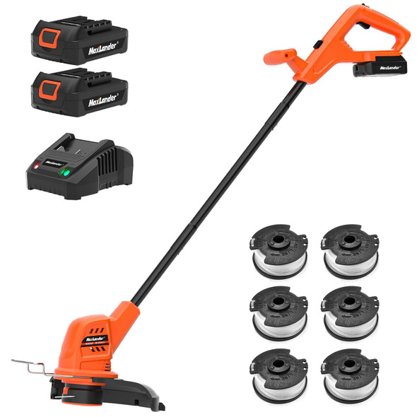MAXLANDER Cordless Weed Wacker 10 inch with 2 PCS 20V 2.0Ah Batteries, Weed Wacker with 1 PCS Quick Charger & 6 PCS Replacement Spool Trimmer Lines, Lightweight Weed Edger (10-INCH String Trimmer) MAXLANDER Cordless Weed Wacker 10 inch with 2 PCS 20V 2.0Ah Batteries, Weed Wacker with 1 PCS Quick Charger & 6 PCS Replacement Spool Trimmer Lines, Lightweight Weed Edger (10-INCH String Trimmer)