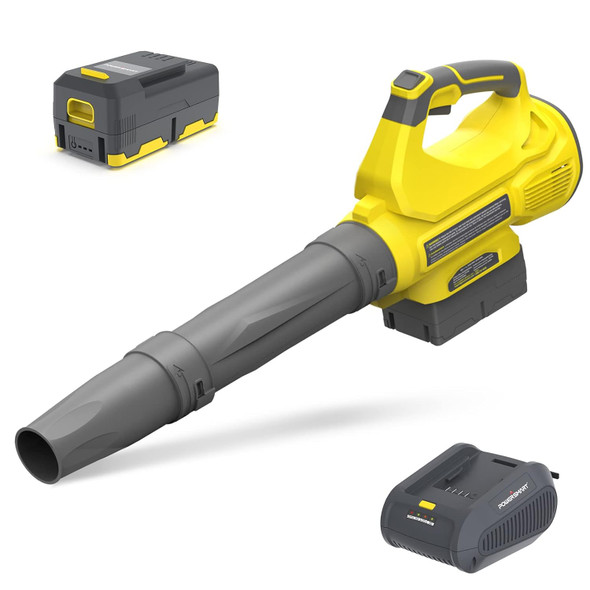 PowerSmart 40V Cordless Leaf Blower with 4.0Ah Battery and Charger, 310 CFM Variable-Speed Battery Powered Max Blower for Patio, Driveway, Yard PowerSmart 40V Cordless Leaf Blower with 4.0Ah Battery and Charger, 310 CFM Variable-Speed Battery Powered Max Blower for Patio, Driveway, Yard