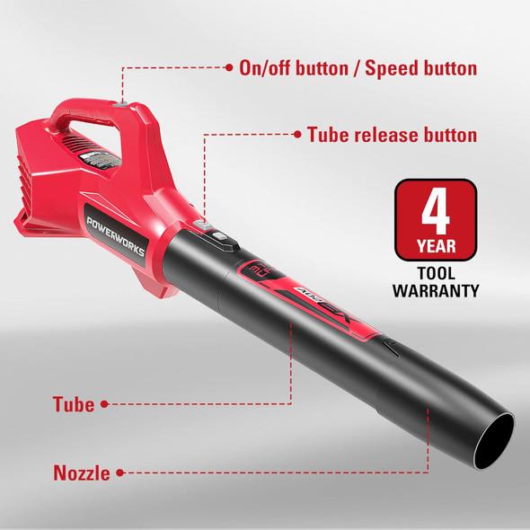 POWERWORKS XB 20V (85 MPH / 310 CFM) Cordless Axial Blower, Battery Not Included BLP301 POWERWORKS XB 20V (85 MPH / 310 CFM) Cordless Axial Blower, Battery Not Included BLP301