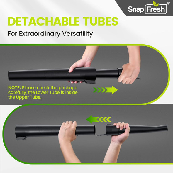 SnapFresh Leaf Blower - 20V Cordless Leaf Blower with 2.0Ah Battery & Charger, 130 MPH 140CFM Electric Leaf Blower for Lawn Care, Battery Powered Lightweight Leaf Blower for Yard Patio (Green)