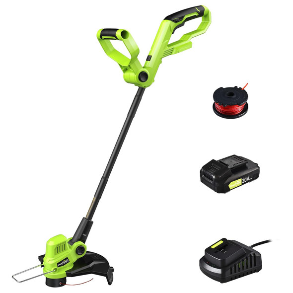 Cordless String Trimmer - SnapFresh Battery Operated LawnTrimmer, 20V Line String Trimmer with Battery & Charger for Adjustable Angle Cutting, Lightweight String Trimmer / Edger in Garden & Outdoor Cordless String Trimmer - SnapFresh Battery Operated LawnTrimmer, 20V Line String Trimmer with Battery & Charger for Adjustable Angle Cutting, Lightweight String Trimmer / Edger in Garden & Outdoor