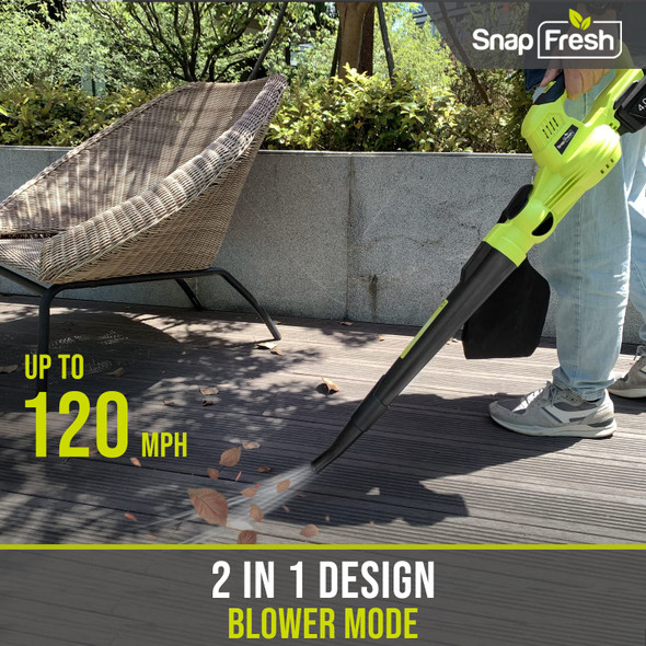 Cordless Blower & Vacuum - SnapFresh 2 in 1 Electric Blower with 4.0Ah Lithium Battery & 2h Fast Charger, 20V Handheld Vacuum Sweeper with Bag for Small Trash, Car, Dust, Pet Hair, Corner Cleaning Cordless Blower & Vacuum - SnapFresh 2 in 1 Electric Blower with 4.0Ah Lithium Battery & 2h Fast Charger, 20V Handheld Vacuum Sweeper with Bag for Small Trash, Car, Dust, Pet Hair, Corner Cleaning