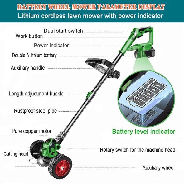 Cordless String Trimmer, Battery Powered 24V Grass Trimmer with 2 PCS 2.0Ah Batteries and 3Types Blades, for Lawn, Yard and Bush Trimming (Green) Cordless String Trimmer, Battery Powered 24V Grass Trimmer with 2 PCS 2.0Ah Batteries and 3Types Blades, for Lawn, Yard and Bush Trimming (Green)
