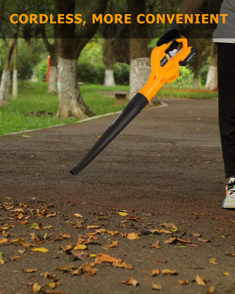 WORKSITE Leaf Blower, 20V Cordless Leaf Blower, 140 MPH 155 CFM Battery Powered Leaf Blower with 2.0Ah Battery & Fast Charger