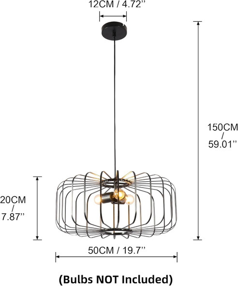 Bektas Chandelier,Modern Black Pendant Light Over Kitchen Island, Adjustable Iron Hanging Light Fixture Stylish Simplicity Industrial Chandelier For Dining Room,Living Room,Bedroom,Hallway,Kitchen,Bar