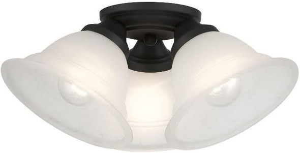 Livex Lighting Wynnewood 3 Light Black Ceiling Mount
