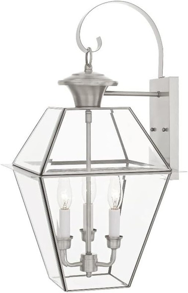 Livex Lighting 2381-01 Westover 3-Light Outdoor Wall Lantern, Antique Brass