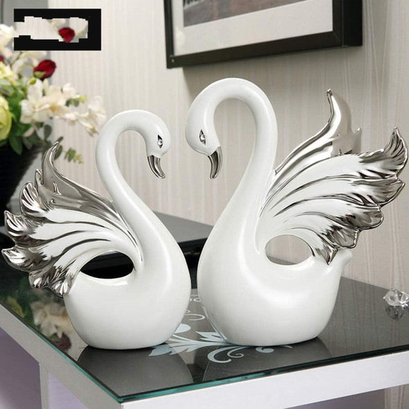 Statue Swan Sculpture Ceramic Ornaments Figurine Home Furnishing Decoration Sculptures