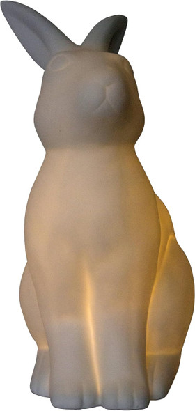 Simple Designs Lt3058-Wht White Porcelain Animal Shaped Table Lamp, Bunny Rabbit