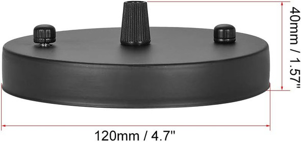Uxcell Retro Light Canopy Kit With Black Cord Grip, Vintage Chandelier Ceiling Plate, For Light Fitting Accessory Diy, 120Mm 4.7Inch Black 3Pcs
