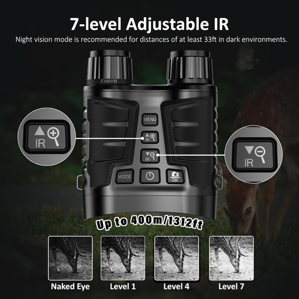 Night Vision Binoculars For Adults - Infrared Night Vision Goggles Camera With 3.2" Screen For Beginners, 36Mp Photos, 8X Digital Zoom, 7-Level Infrared And Carrying Case For Camping,Hunting