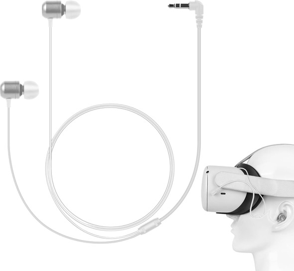 VR Gaming Earphones for Meta Quest 2 Headset and Playstation VR2, 3D 360° Surround inEar Headphones, Low Latency, Custom Length VR Gaming Earphones for Meta Quest 2 Headset and Playstation VR2, 3D 360° Surround inEar Headphones, Low Latency, Custom Length