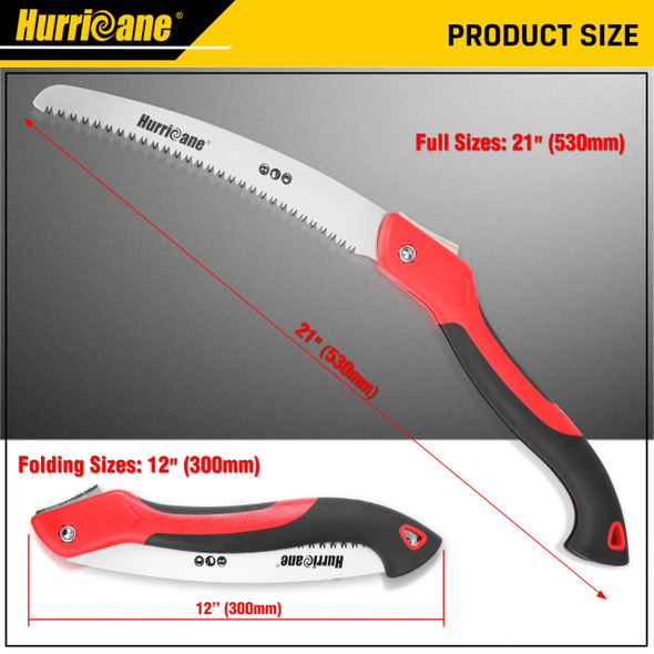 HURRICANE Folding Hand Saw, 10 Inch Pruning Saw, Hand Saw for Wood Cutting, Camping Tree Saw with SK5 Curved Blade, Triple-cut Razor Teeth, Outdoor Portable Saw for Tree Trimming, Gardening, Hiking HURRICANE Folding Hand Saw, 10 Inch Pruning Saw, Hand Saw for Wood Cutting, Camping Tree Saw with SK5 Curved Blade, Triple-cut Razor Teeth, Outdoor Portable Saw for Tree Trimming, Gardening, Hiking