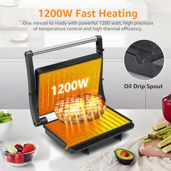 Aigostar 1200W Sandwich Maker And 12 Cup Coffee Maker Programmable Aigostar 1200W Sandwich Maker And 12 Cup Coffee Maker Programmable