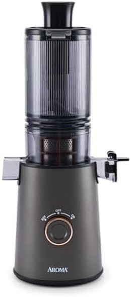 Aroma® Cold Press Juice Machine Slow Masticating Fruit And Vegetable Juicer For Home With Large 4-Inch Feeder And Double Pulp Filter