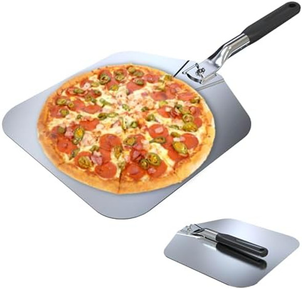 12-In Pizza Peel Aluminum Pizza Paddle With Foldable Handle Lightweight Pizza Turning Shovel For Pizza Oven/Grills Homemade Pizza Accessory 12-In Pizza Peel Aluminum Pizza Paddle With Foldable Handle Lightweight Pizza Turning Shovel For Pizza Oven/Grills Homemade Pizza Accessory
