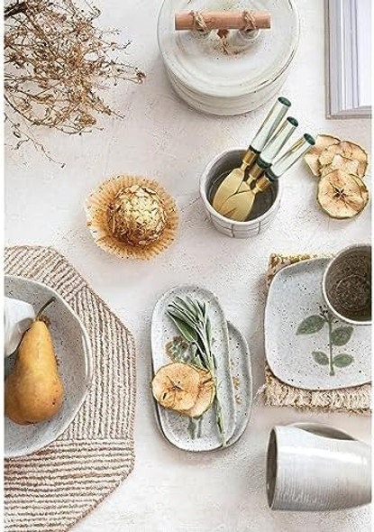 Bloomingville 7 Inches Stainless Steel Cheese Utensils With Resin Handles And Printed Drawstring Bag Brass Finish And Green Bloomingville 7 Inches Stainless Steel Cheese Utensils With Resin Handles And Printed Drawstring Bag Brass Finish And Green