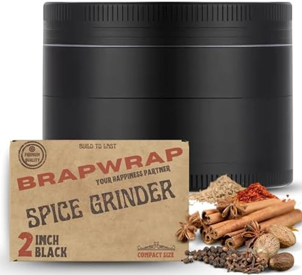 2'' Spice Grinder (Black) Brapwrap Spice Grinder 2'' Spice Grinder (Black) Brapwrap Spice Grinder