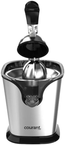 Courant Premium Citrus Juicer Electric Powerful 160W Motor Square Design Soft-Grip Handle Anti-Drip Spout Auto Juicingstainless Steel Dishwasher-Safe Parts Cord Storage For Easy Cleanup