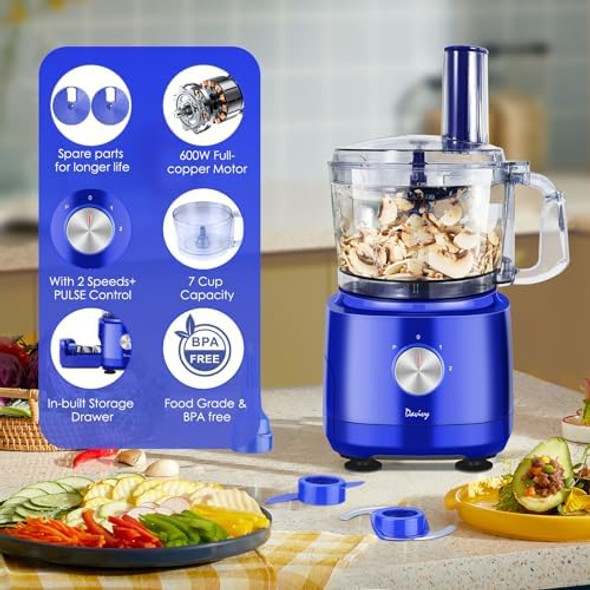Food Processor Blue+Electric Can Opener Black Bundle Food Processor Blue+Electric Can Opener Black Bundle