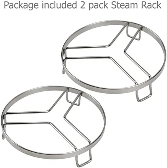Eiks 2 Pack Steam Rack Cooling Stand For Steaming Food Air Fryer Pot Cooking Baking Usage Size Of 6-Inch Round Stainless Steel Rack