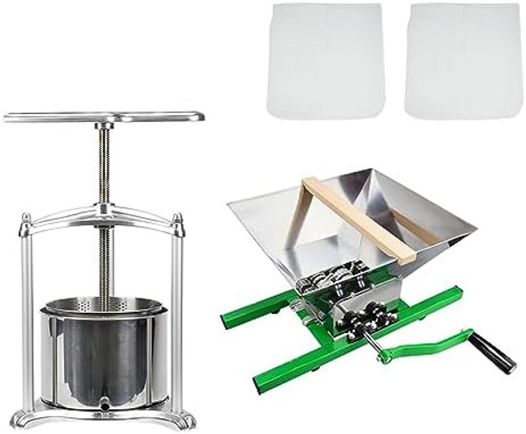 Fruit Wine Press And Crusher With Filter Bag-100% Nature Juice Making For Apple/Carrot/Orange/Berry/Vegetablescheese&Tincture&Herbal Press