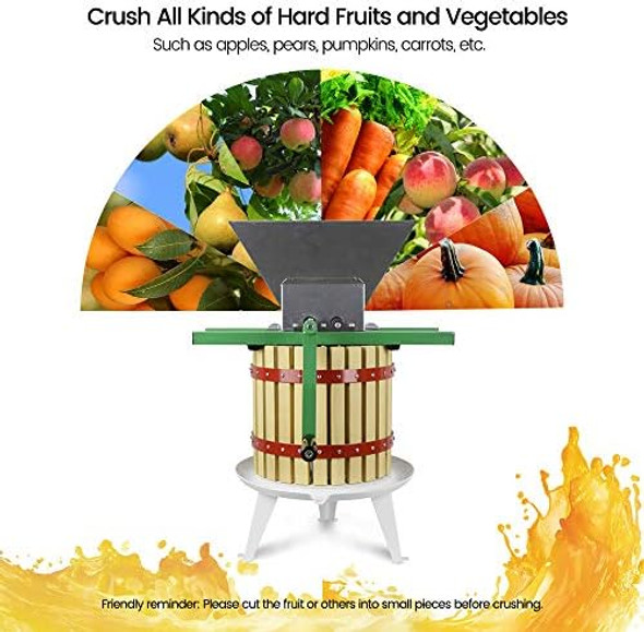 Fruit Apple Crusher And Wine Press With Filter Bag100% Nature Apple&Grape&Berries Crusher Manual Juice Maker