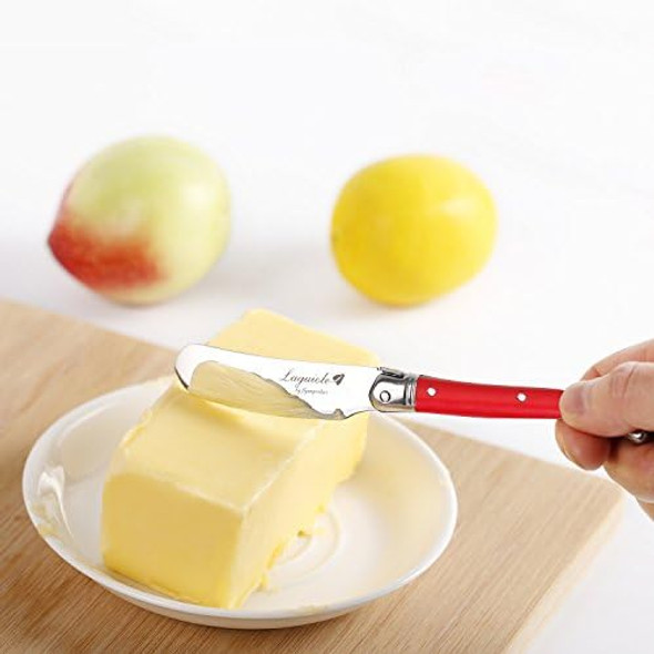Laguiole By Flyingcolors Cheese Knife Butter Spreaders Knife Set Stainless Steel Red Color Handle 6 Pieces Laguiole By Flyingcolors Cheese Knife Butter Spreaders Knife Set Stainless Steel Red Color Handle 6 Pieces