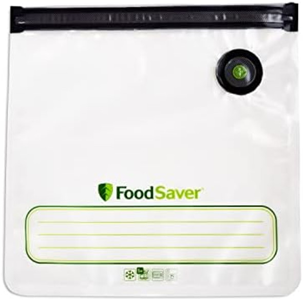 Foodsaver® Reusable Gallon Vacuum Zipper Bags & 2116382 Preserve & Marinate Vacuum & 1-Quart Bpa- Multilayer Construction Vacuum Zipper Bags 18 Count