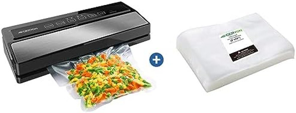 Geryon Vacuum Sealer Machine Silver And 120 Counts Vacuum Sealer Bags Geryon Vacuum Sealer Machine Silver And 120 Counts Vacuum Sealer Bags