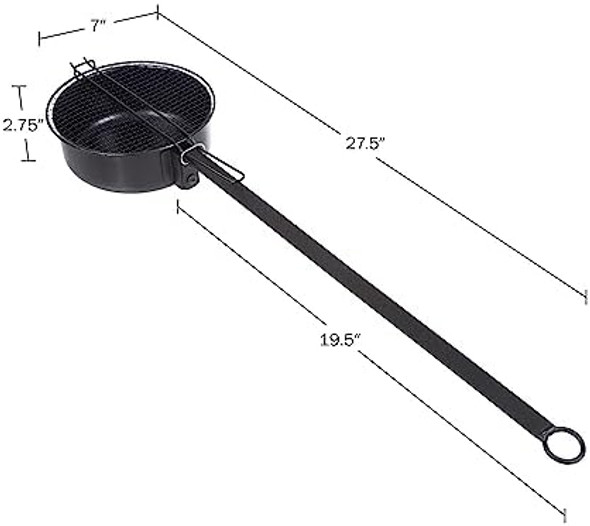Campfire Popcorn Popper - Old Fashioned Popcorn Maker With Extended Handle - Camping Gear By Great Northern Popcorn (Black) Campfire Popcorn Popper - Old Fashioned Popcorn Maker With Extended Handle - Camping Gear By Great Northern Popcorn (Black)