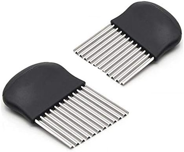 Guardians Crinkle Chopper French Fries Potato Cutters Fruit Vegetable Wavy Chopper Knife Stainless Steel Blade Cutting Tool Set Of 2